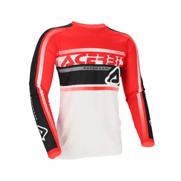 Tricou Acerbis Linear Lugo Alb/Rosu M Reducere extra