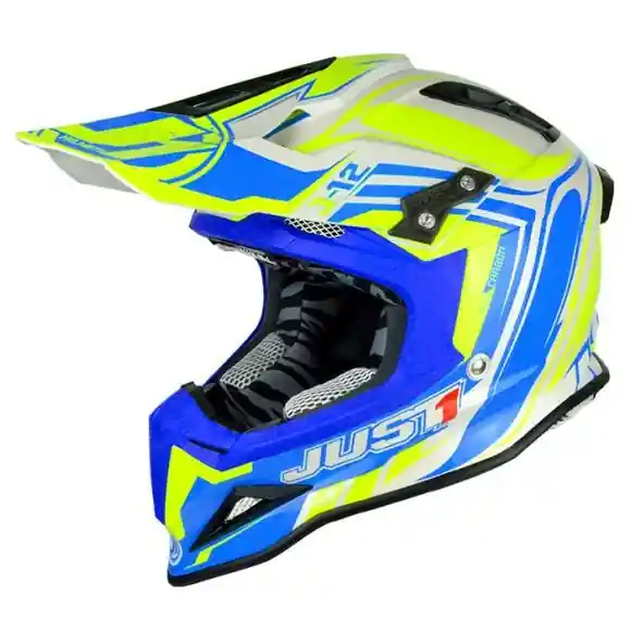 Casca Just1 J12 Flame Yellow/Blue Doar azi