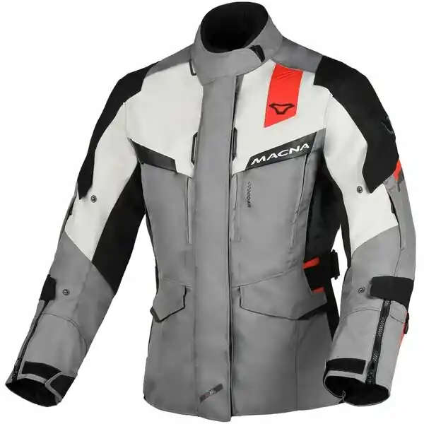 Chilipir Geaca de dama textil impermeabila touring MACNA ZASTRA L Gri deschis/Gri inchis/Negru