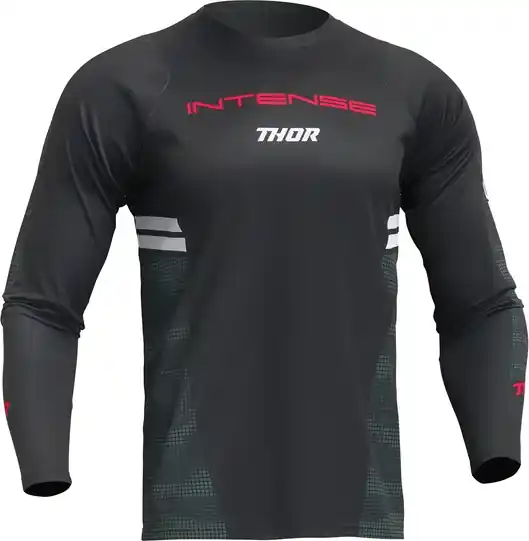 Tricou MTB Thor Intense Assist Berm Black/Green 2XL Ofertă de sezon