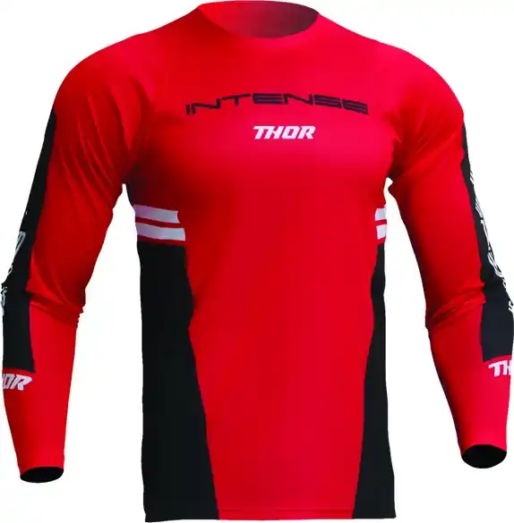 Tricou MTB Thor Intense Assist Berm Black/Red XL Bestseller