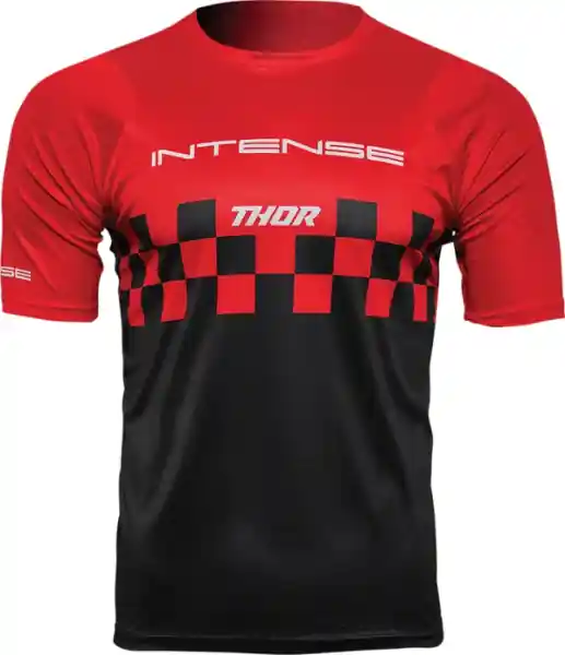 Tricou MTB Thor Intense Assist Chex Black/Red 2XL Plată securizată
