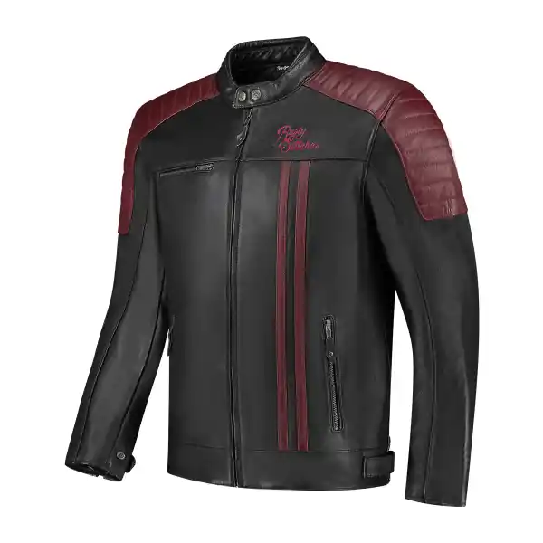 Ultima șansă Geaca Piele Rusty Stitches Cooper Black/Maroon M