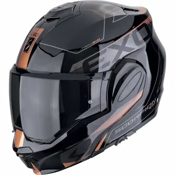 Preț redus Casca modulara flip-back EXO-TECH EVO TRAVELLER XL Negru/Bronz
