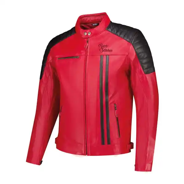 Ultima șansă Geaca Piele Rusty Stitches Cooper Red/Black 4XL