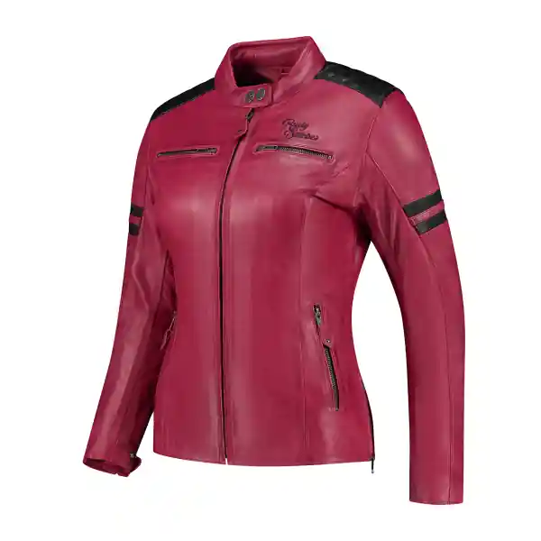 Geacă Piele Damă Rusty Stitches Joyce V2 Cherry/Black 46 Retur ușor