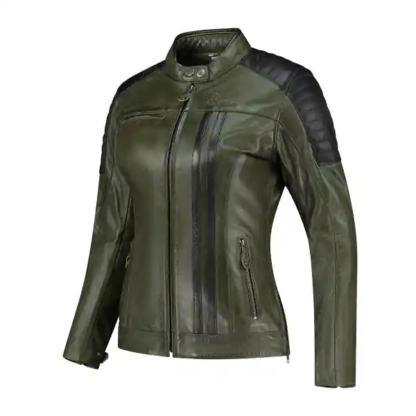 Cel mai bun preț Geacă Piele Damă Rusty Stitches Alice Green/Black 36