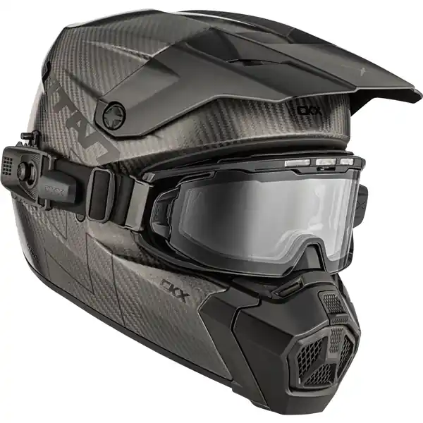 CKX Helmet Titan AMS Pro Matt Carbon + Heated Photochromic Goggles, L Plată sigură
