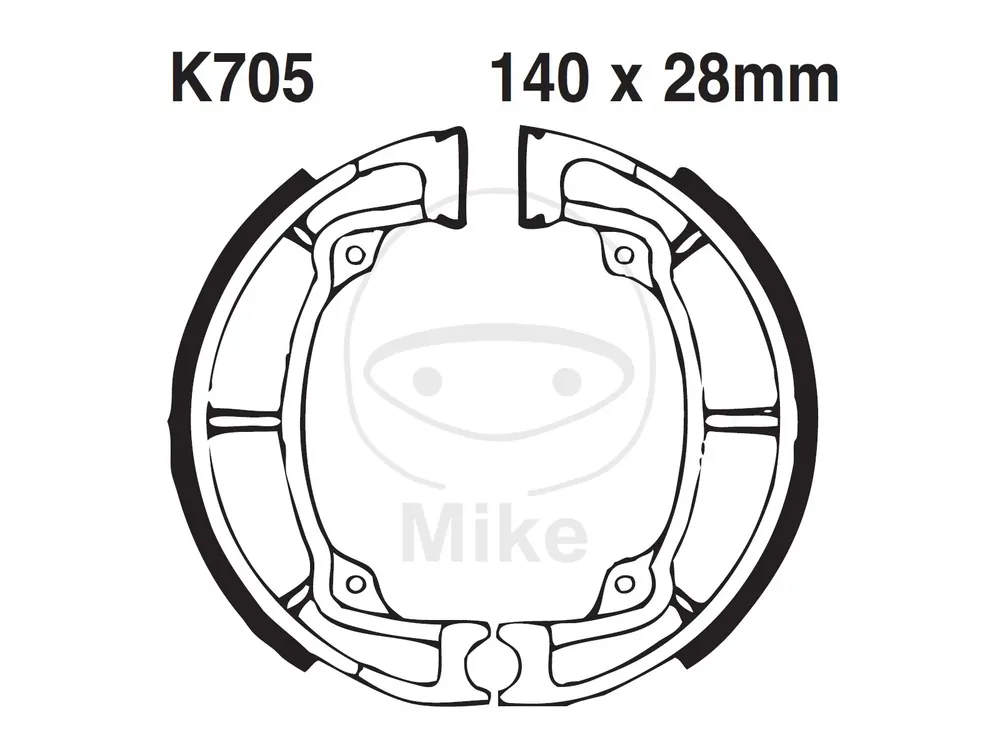 Brake shoe set EBC K705G canelati inclusiv arcurile Reducere specială