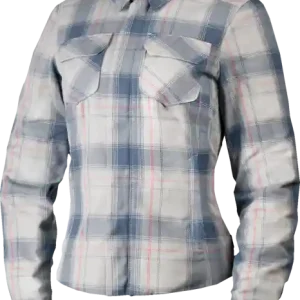 Womens Fallblock Flannel Jacket Gray, White XL Doar azi