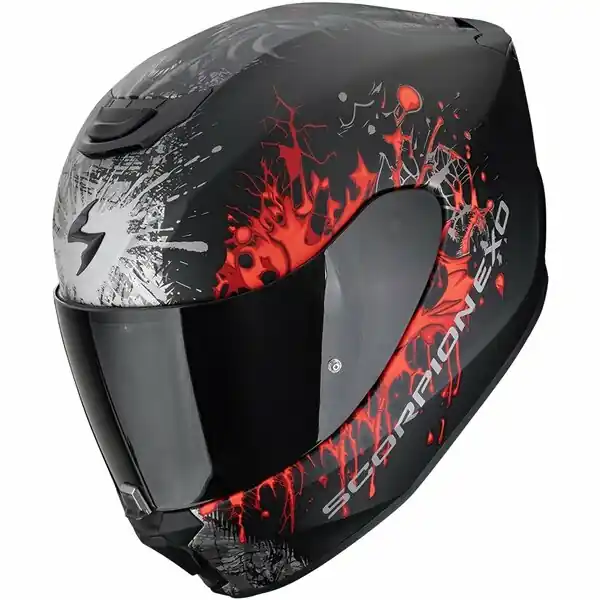 Preferatul clienților Casca integrala SCORPION EXO-391 WOLF XXL Negru mat/Argintiu/Rosu