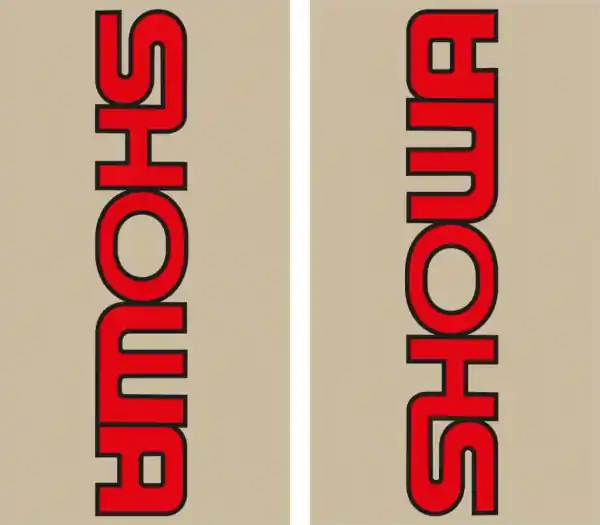 Fork Stickers Vintage Showa Clear, Red Reducere specială