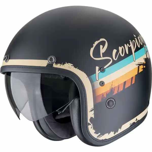 Promoție Casca open face SCORPION BELFAST EVO ADONIS L Negru mat/Bej