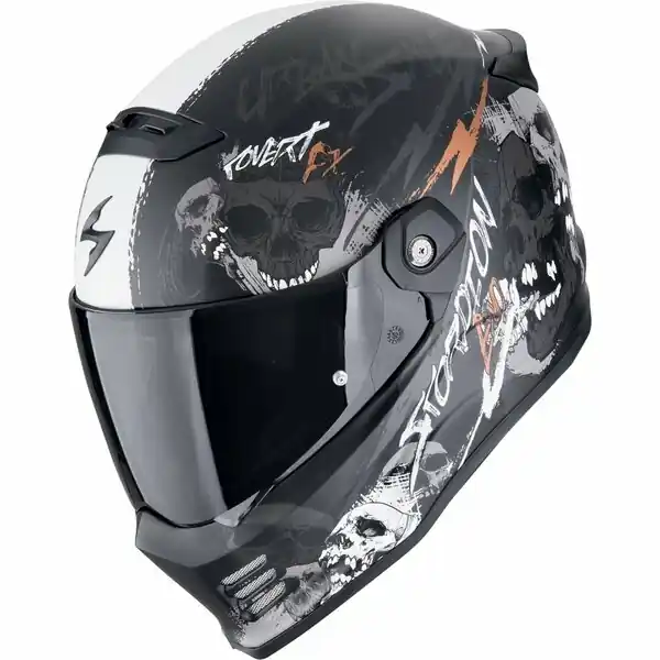 Vezi acum Casca integrala SCORPION COVERT FX SKULLZ S Negru mat/Gri/Auriu