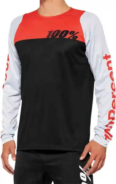 Calitate înaltă Tricou MTB 100% R-Core Black/Red L