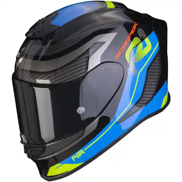 Reducere de preț Casca integrala sport SCORPION EXO-R1 EVO AIR VATIS Negru / Albastru / Galben XL