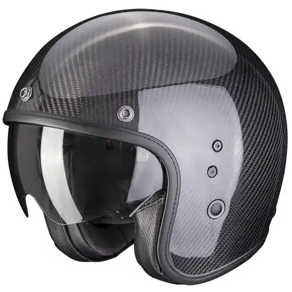 Casca open face SCORPION BELFAST EVO CARBON SOLID M Negru Chilipir