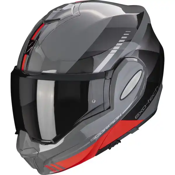 Reducere extra Casca modulara flip-back SCORPION EXO-TECH EVO GENRE Gri/Negru/Rosu S