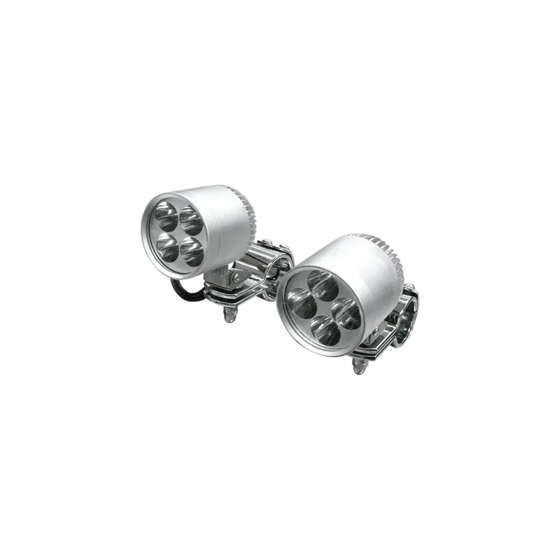 2 Led Driving Light Kit W- 1-1-4 Clamps Silver Premium