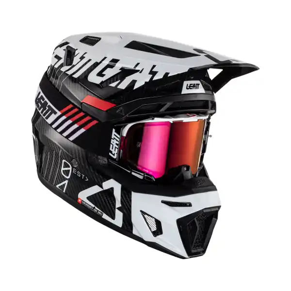 Cel mai bun preț Casca Leatt 9.5 Carbon V23 White/Black (Ochelari Velocity 6.5 Iriz Cadou) M