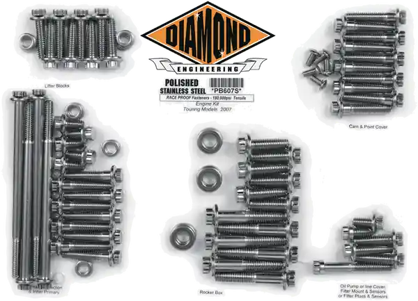 Cel mai bun preț Bolt Kit Eng 07-16 Fl Polished, Stainless Steel