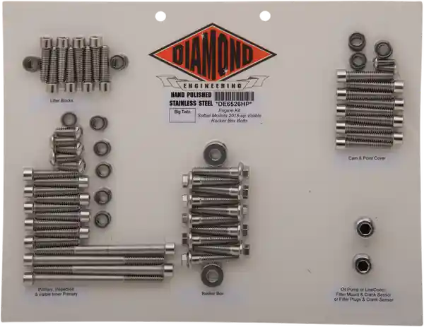 Retur gratuit Polished Stainless Engine Fastener Kit Stainless Steel, Polished