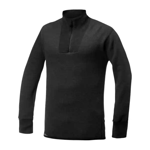 Reducere extra Woolpower Zip Turtleneck 400 Merino Mid layer black S