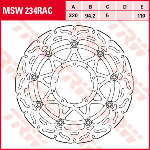 Plată securizată Contoured Floating Brake Rotor Black