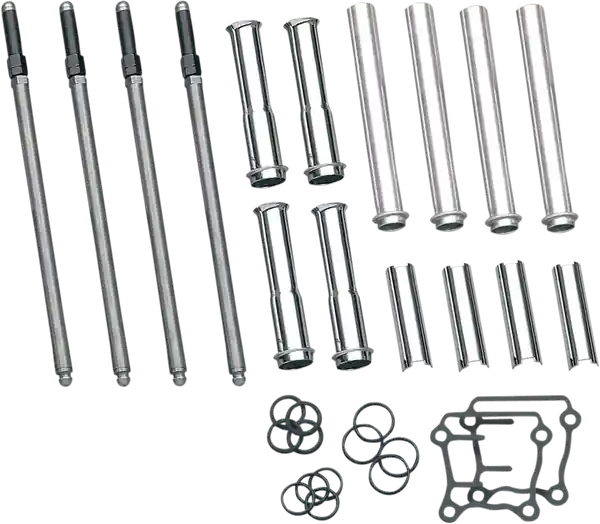 Adjustable Pushrod Cover Kit With Chrome Covers Plată securizată