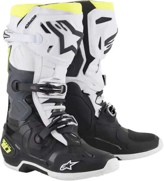 Cizme Alpinestars Tech 10 Black/White/Fluo Yellow 45,5 Ofertă exclusivă