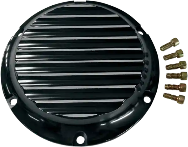 Reducere extra Billet Derby Cover Silver, Black Anodized