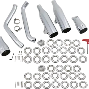2-into-2 Staggered Internal Disc Exhaust System Chrome Super ofertă